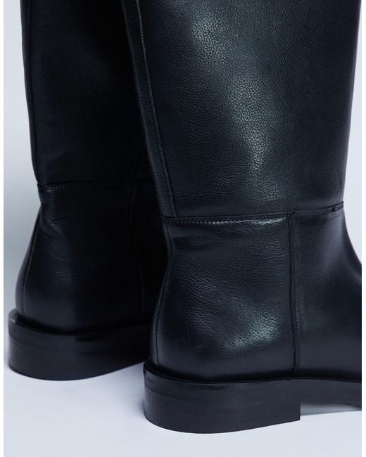TOPSHOP Blue – rory – reitstiefel aus echtem leder