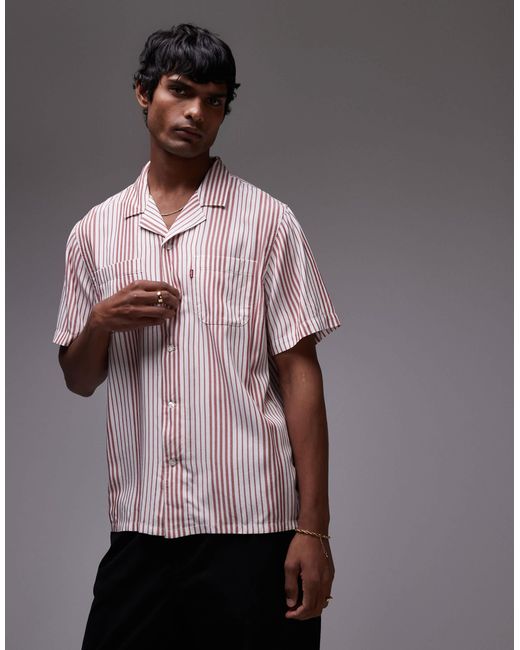 Classic camper - chemise rayée à manches courtes avec col à revers Levi's pour homme en coloris Red