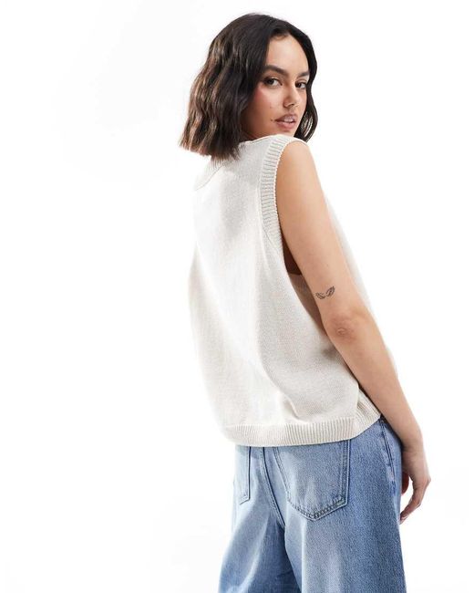 ASOS Gebreide Tanktop Met Geborduurde Vissen En Schelpen in het White