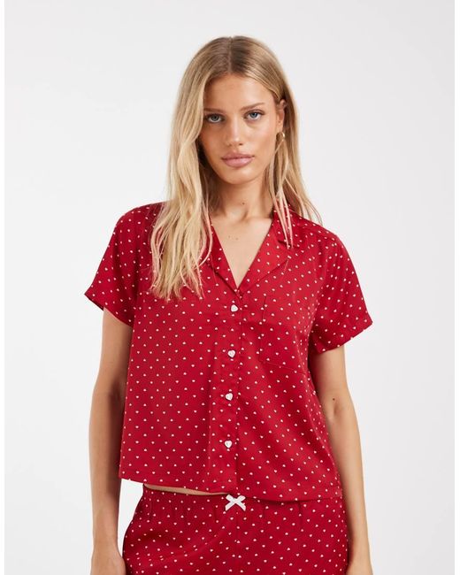 Hollister Red Short Sleeve Pyjama Shirt
