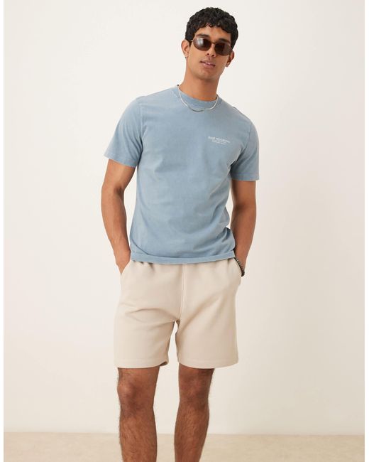 ASOS – essential – mittellange slim-fit-shorts in Blue für Herren