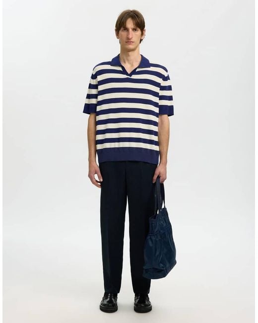SELECTED Blue Polo Shirt for men