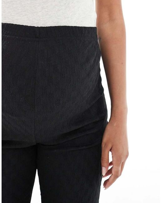 Mama.licious Black Mamalicious Maternity Jacquard Textured Stretchy Flare Trousers