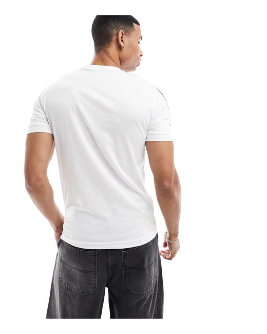 Armani - - t-shirt bianca con logo a contrasto con fettuccia di EA7 in Gray da Uomo