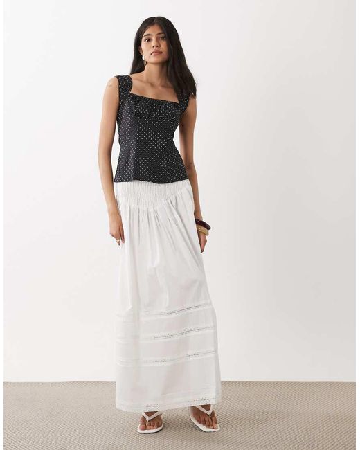 WeWoreWhat White Smocked Maxi Skirt
