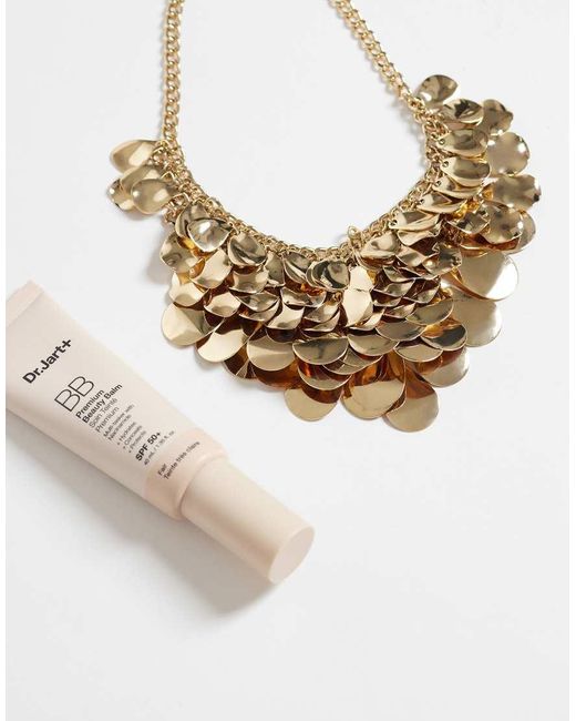 Reclaimed Vintage Metallic Layered Petal Necklace