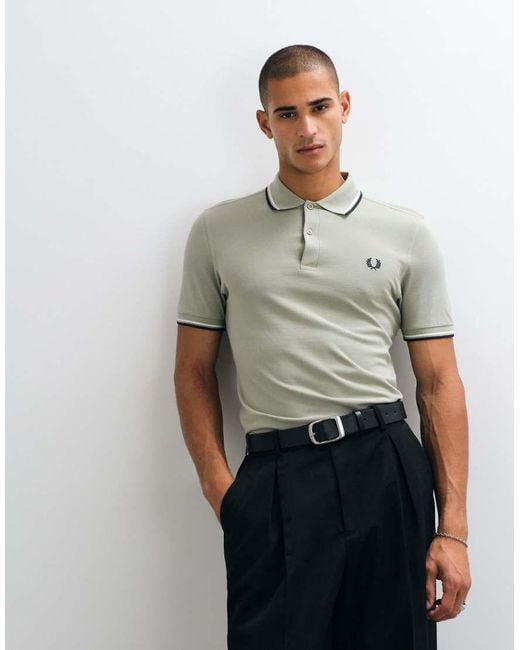 Fred Perry Green Twin Tipped Polo Shirt for men