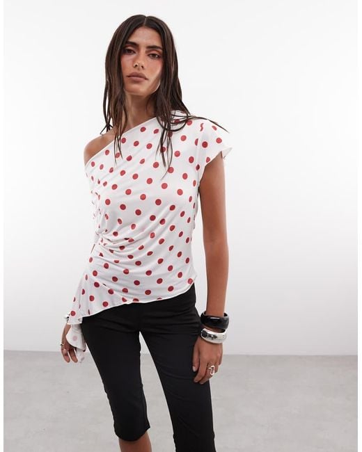 Reclaimed Vintage White Asymmetric Top