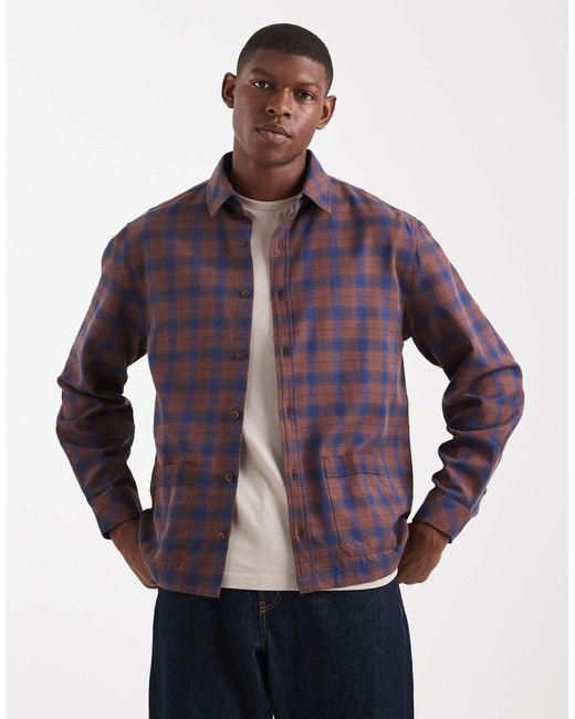 Surchemise avec poches - marron à carreaux ASOS pour homme en coloris Purple
