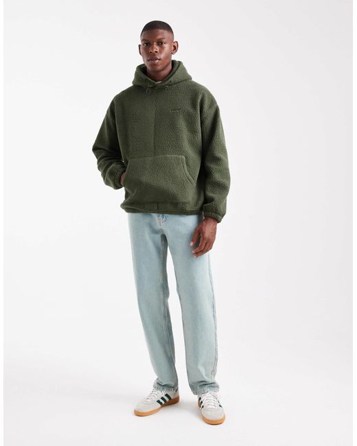 Levi's – teddy-kapuzenpullover in Green für Herren