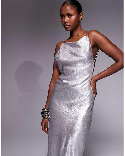 Mango Gray Featuring Kaia Gerber Backless Cami Maxi Dress