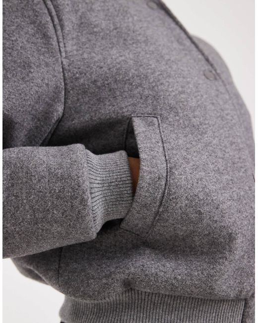 Bomber oversize en feutre - chiné Vero Moda en coloris Gray