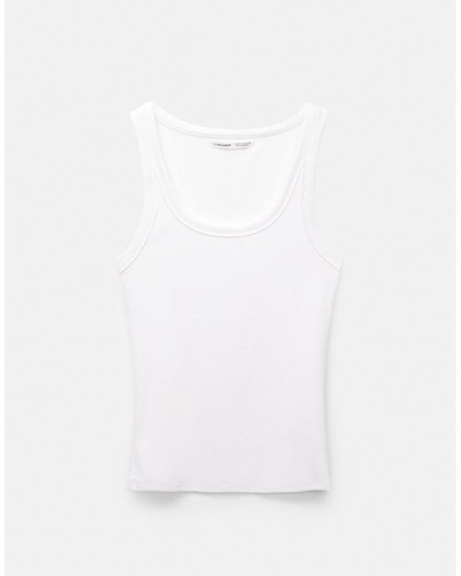Pull&Bear Blue Ribbed Tank Top