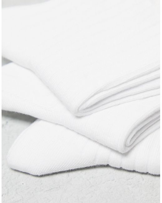 Weekday White Bella 3 Pack Ribbed Socks