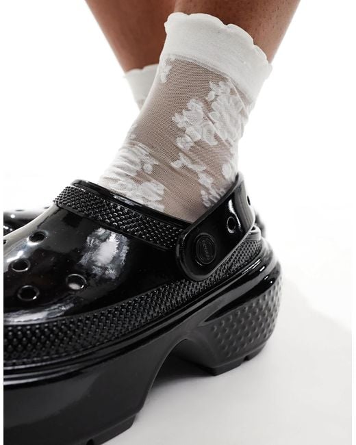 CROCSTM Black Stomp High Shine Clogs