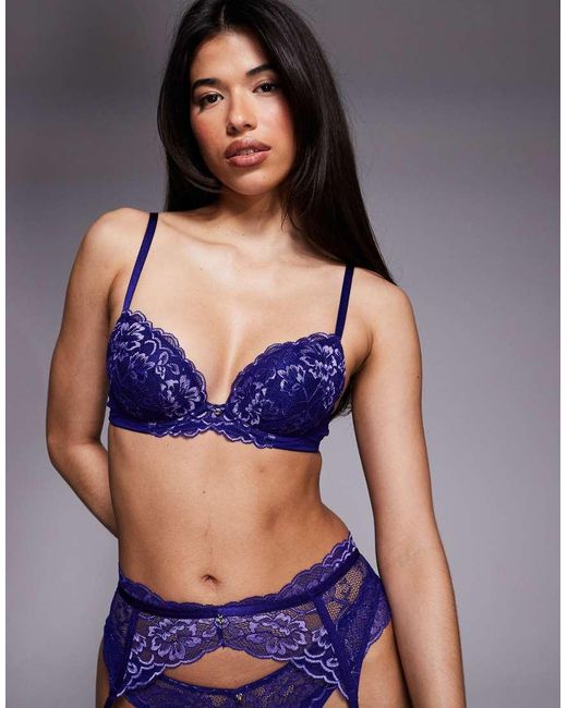 Ann Summers Blue Sexy Lace Padded Plunge Bra