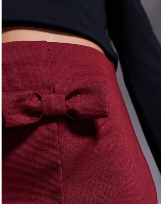 ASOS Red A-line Mini Skirt With Bow Details