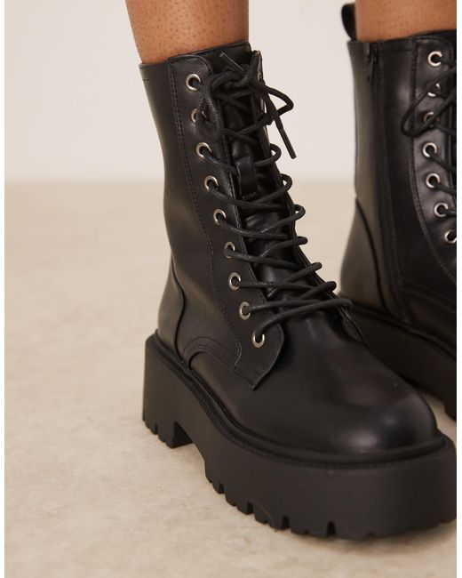 Asos Design Wide Fit Black – adventure – schnürstiefel