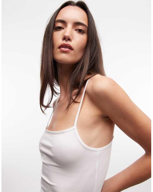 Monki White Straight Strap Vest