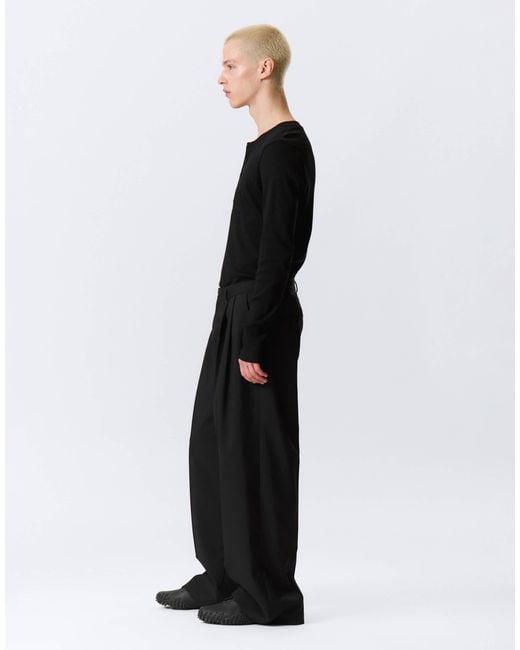 Weekday Black Wide Leg Tailored Pants With Front Pleats for men