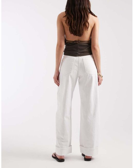 & Other Stories White Balloon Fit Jeans With Turn Up Hem