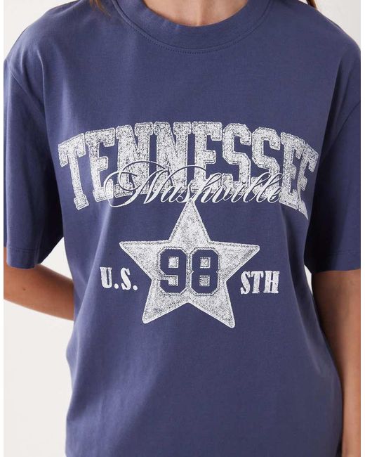 ASOS Blue Oversized Tennessee Graphic T-shirt