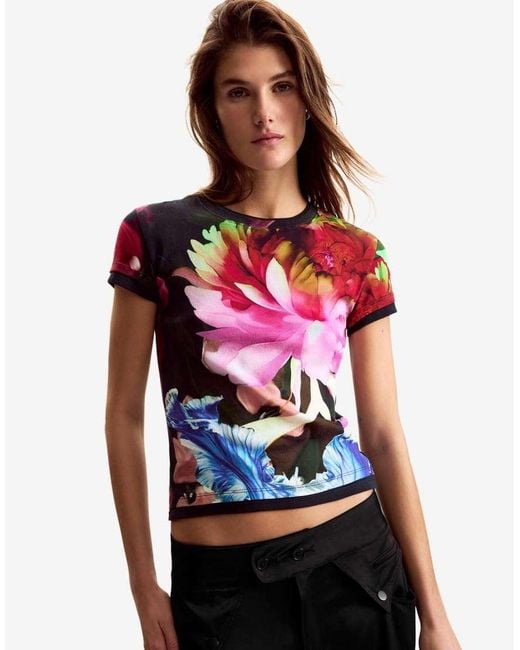 Desigual Red T-Shirt Designed By Mr. Christian Lacroix