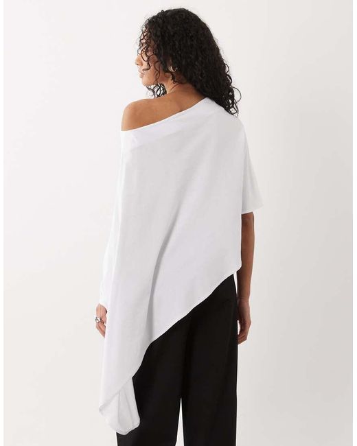 ASOS White Asymmetric Cape Style Top