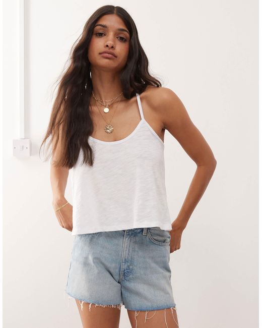 Miss Selfridge White Lace Back Swing Cami Top