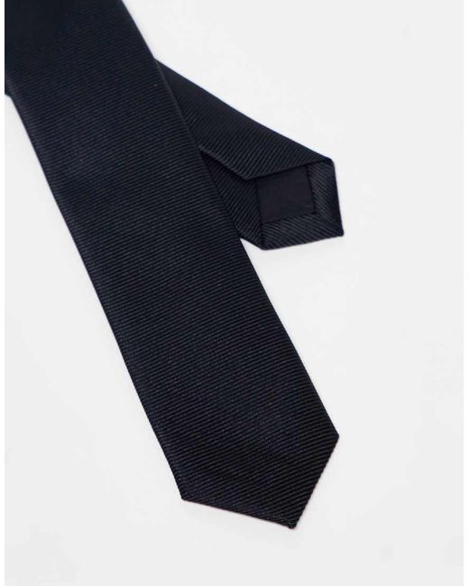 Corbata Estrecha De Satén En De ASOS de hombre de color Blue