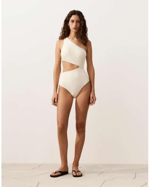 Oysho Natural Bubble Crochet Asymmetric Trikini