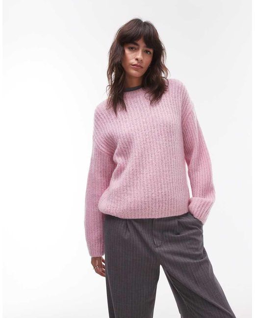 ARKET Pink Rich Wool Knitted Sweater With Mohair