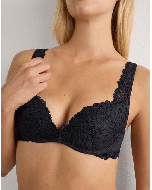 Intimissimi Black Pretty Flowers Gioia Super Push-Up Bra