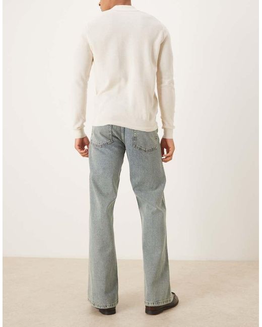 ASOS Natural Wide Flare Jeans for men
