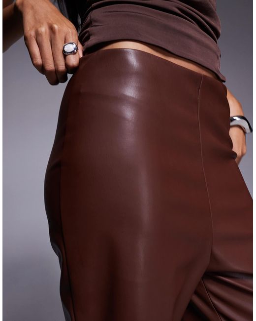 Pantalon en similicuir - marron ASOS en coloris Blue