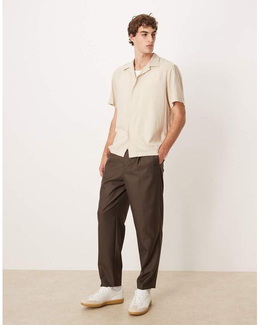 SELECTED Natural Regular Fit Short Sleeved Printed Shirt for men