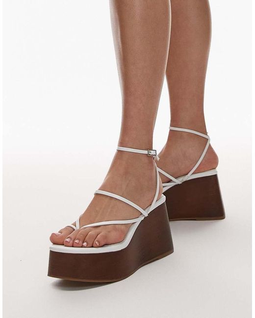 TOPSHOP White Hallie Strappy Wedge