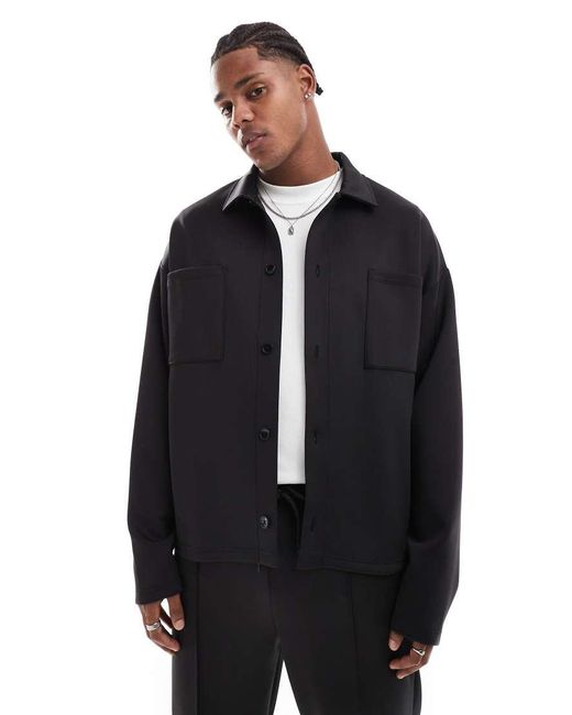 ASOS Blue Oversized Scuba Jacket for men