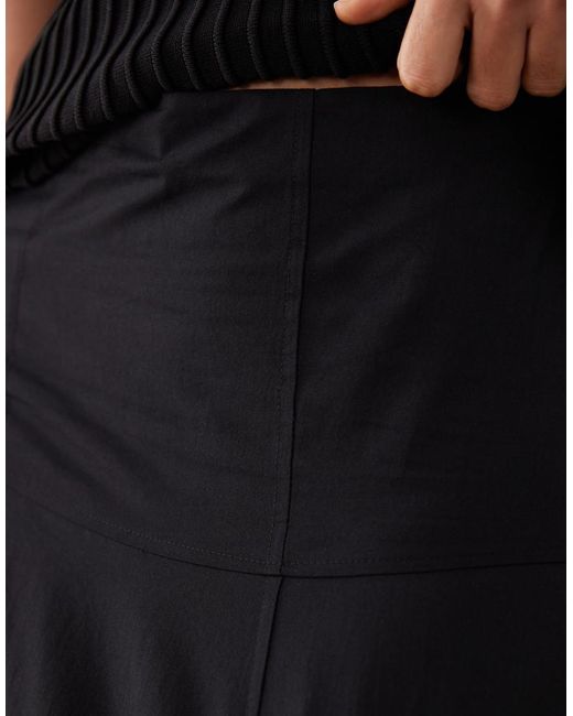 ASOS Black Panelled Drop Waist Circle Maxi Skirt