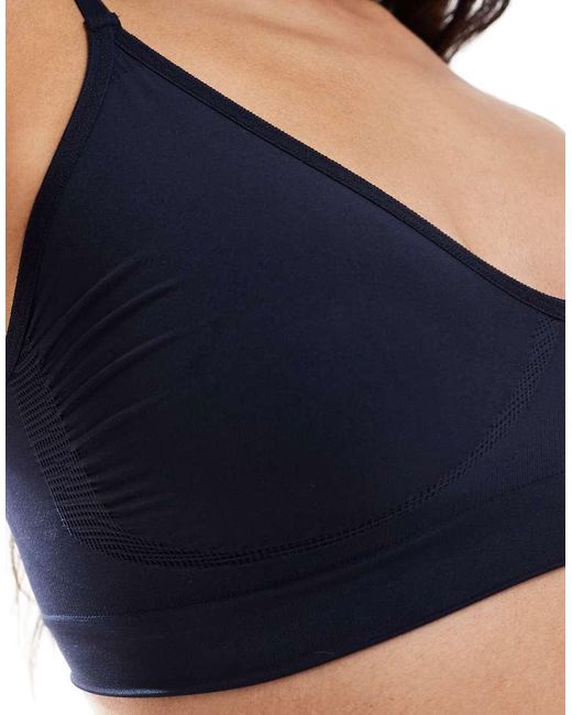 Vero Moda Blue Seamless Deep V Bra Top