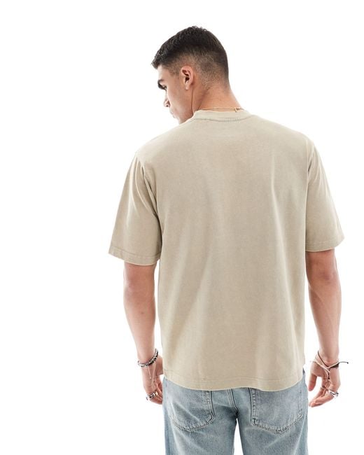 T-shirt droit - beige Pull&Bear pour homme en coloris Natural