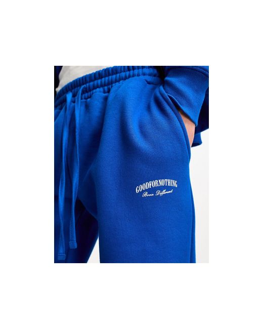 Good For Nothing Blue Co-ord Straight Leg joggers for men