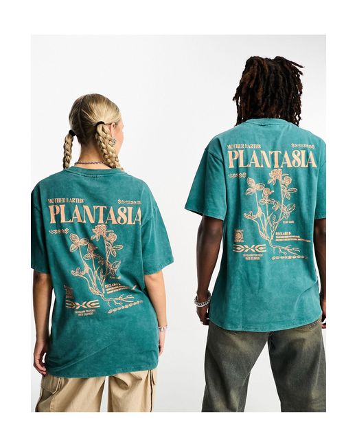 Reclaimed (vintage) Blue Unisex Plantasia T-shirt