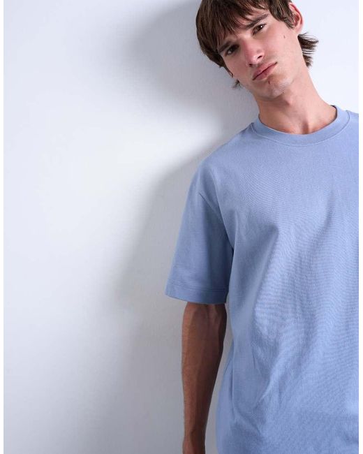 Topman Blue Relaxed Fit T-Shirt for men