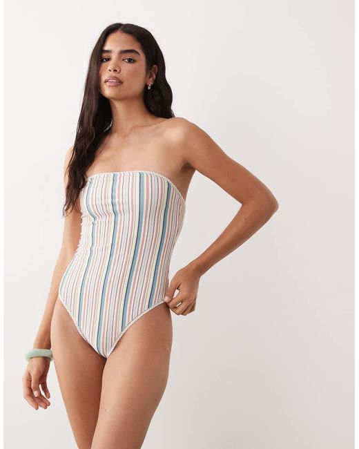 Abercrombie & Fitch Pink Reversible Bandeau Swimsuit