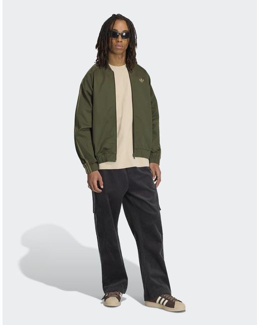 Adidas Originals Green Sst Adicolor Classics Cotton Twill Tracktop for men