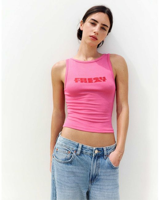 Top à imprimé graphique Pull&Bear en coloris Red
