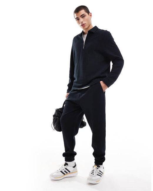 Joggers Affusolati Neri A Coste di ASOS in Blue da Uomo