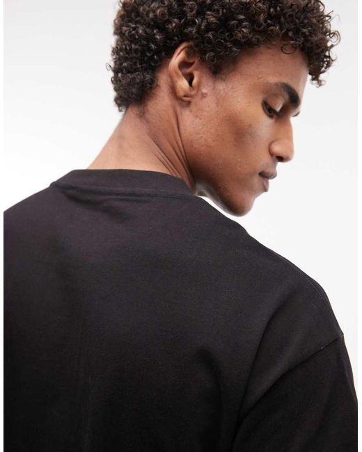 Weekday Black Loose Boxy Oversized Fit T-shirt for men