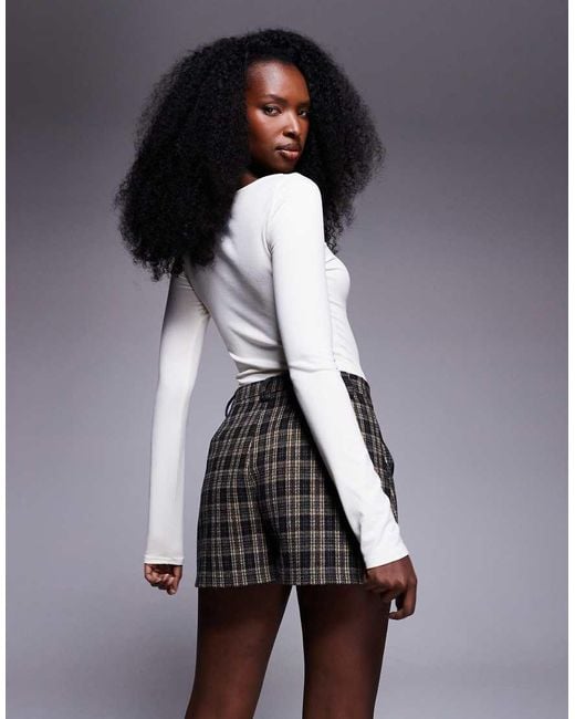 ASOS Brown Brushed Tailored Short